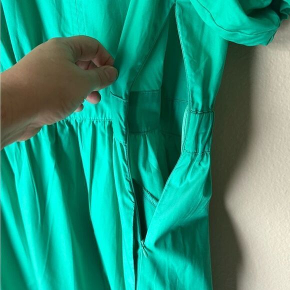 French Connection Poplin Puff Sleeve
V Neck Tiered Fit and Flare Maxi Dress - Picture 10 of 11